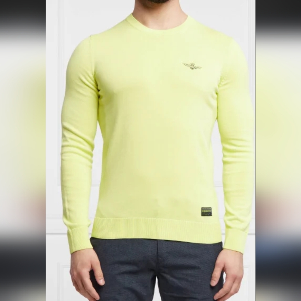Aeronautica militare neon yellow sweater size XXL